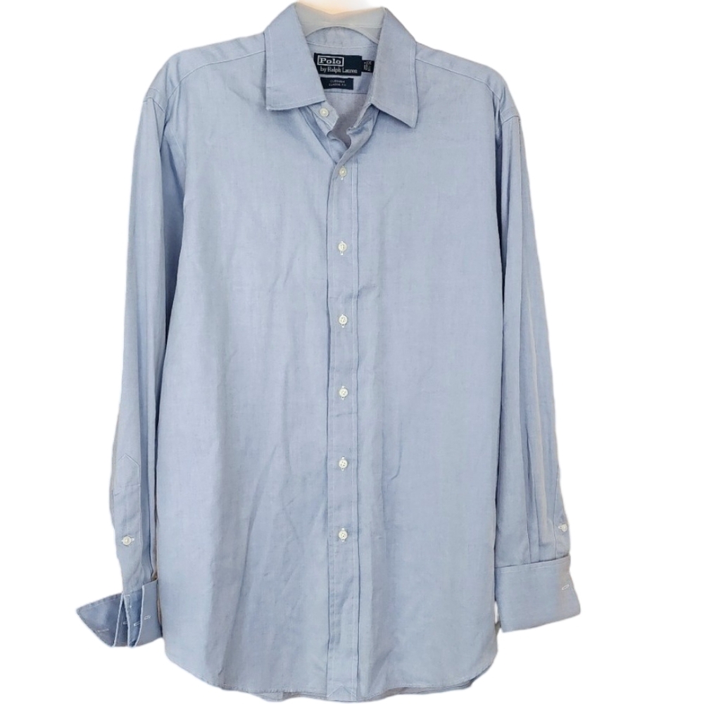 Polo Ralph Lauren Men's‎ 16.5-34 Curham Blue Button-up Long Sleeve Dress Shirt